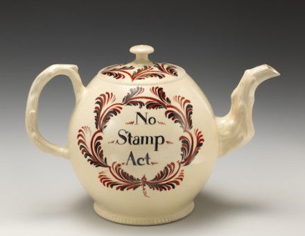 Teapot protesting the Stamp Act, c. 1766-75. Metropolitan Museum of Art. Public Domain.
