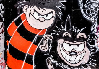 Dennis the Menace and Gnasher street art in Cabra, Ireland. William Murphy (CC BY-SA 2.0).
