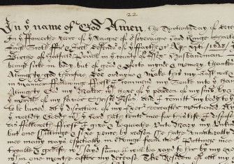 The will of John Birche of Hatfield Peverill, 1628. Essex Record Office.