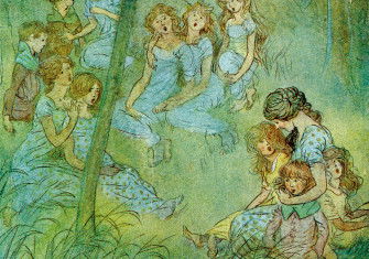 ‘And nightly meadow-fairies, look you sing’: illustration for Shakespeare’s The Merry Wives of Windsor, by Hugh Thomson, 1910.