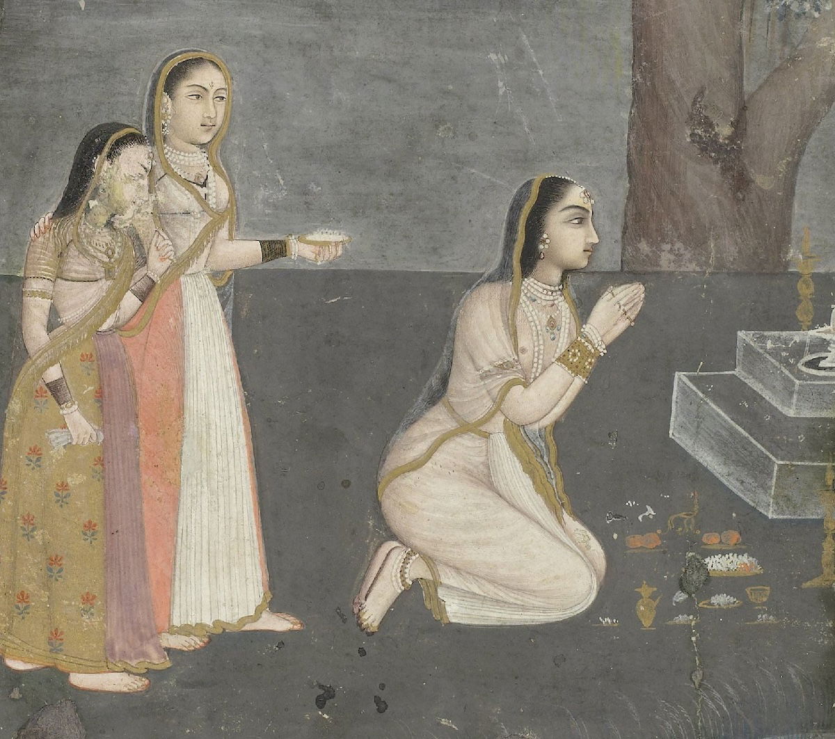 Women worshipping at a Hindu shrine, c.1770-80. Rijksmuseum. Public Domain.