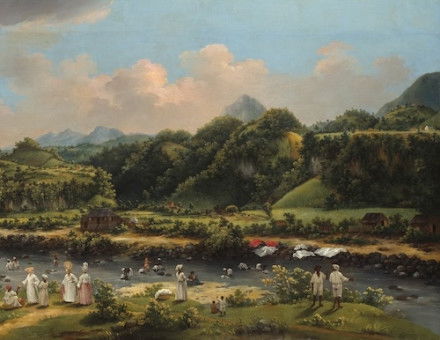 ‘View on the River Roseau, Dominica’, by Agostino Brunias, c.1770-80. Art Institute of Chicago. Public Domain.