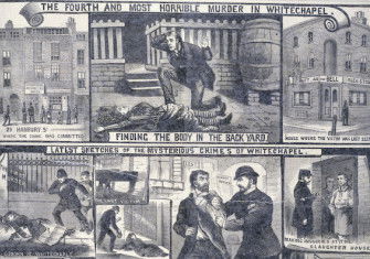 Illustrated Police News (IPN) front page featuring the murder of Martha Tabram, 18 August 1888. British Library/Bridgeman Images.
