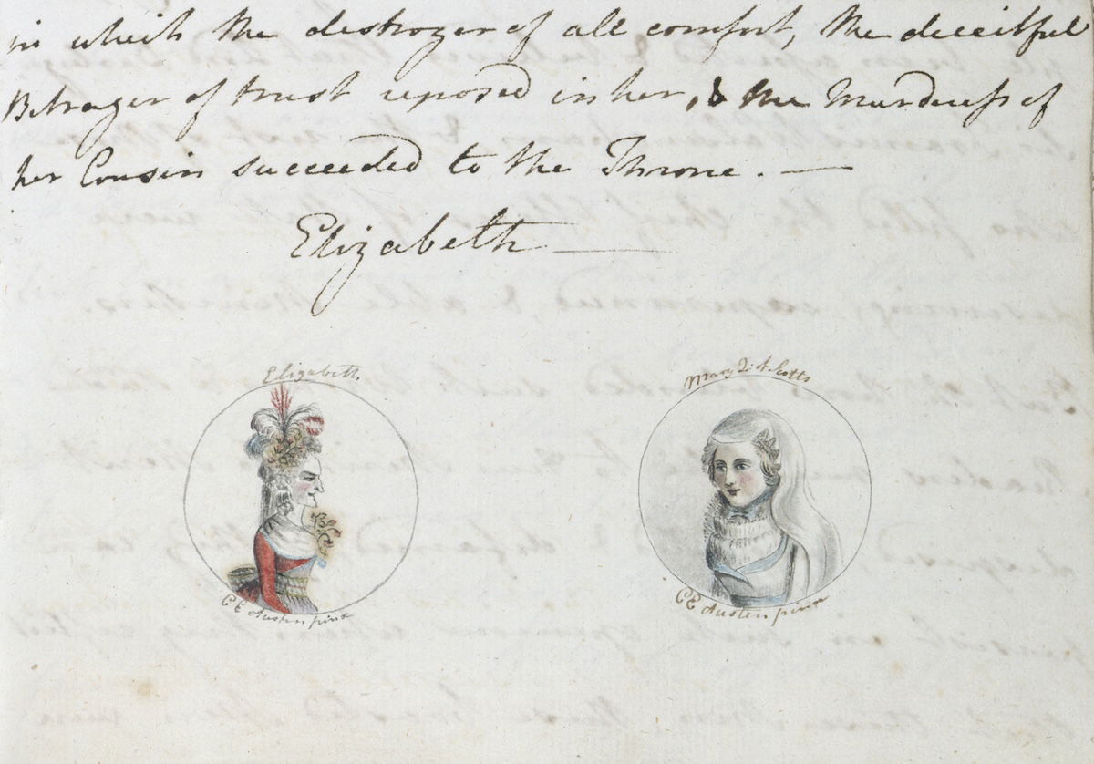 Detail from The History of England, including portraits of Elizabeth I and Mary, Queen of Scots, 1791. British Library/Bridgeman.