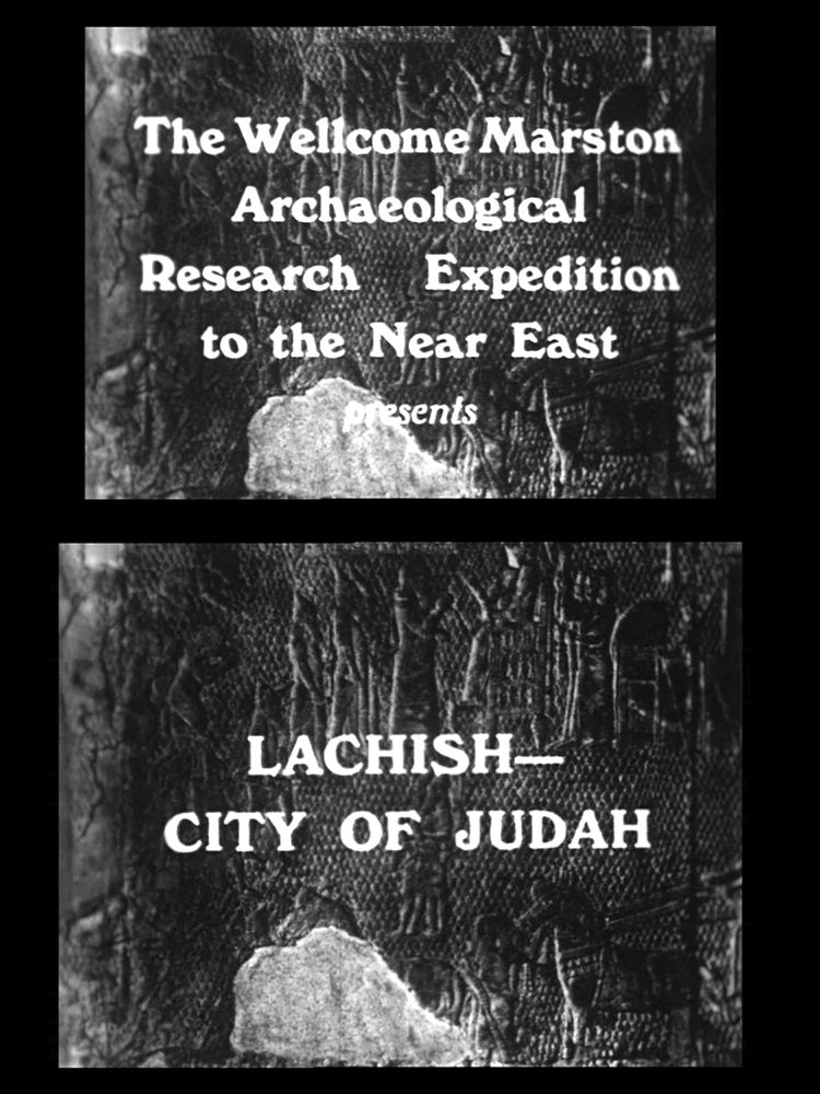 Stills showing the opening titles of Lachish – City of Judah, shot over an image of the British Museum’s Lachish relief. Courtesy of the UCL Institute of Archaeology. Still showing the opening titles of Lachish – City of Judah. Courtesy UCL Institute of Archaeology.