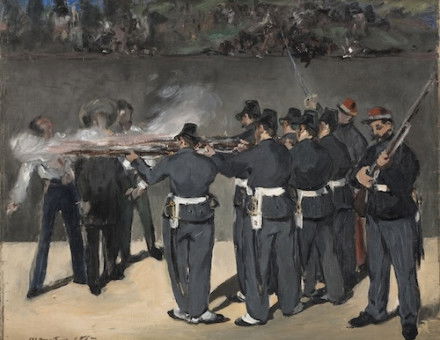 The Execution of Emperor Maximilian, by Édouard Manet, 1868. National Gallery of Denmark. Public Domain.