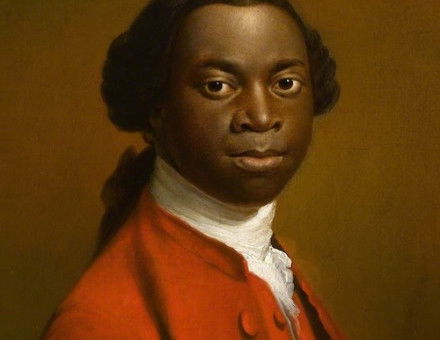Portrait of a man in a red suit, traditionally thought to be Olaudah Equiano, c. 1740-80. Royal Albert Memorial Museum & Art Gallery. Public Domain.