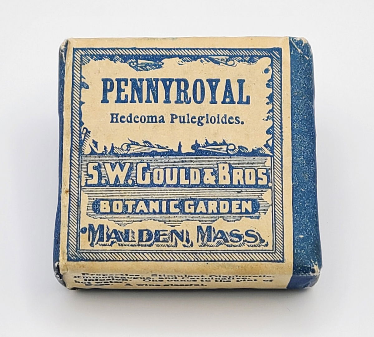 A packet of pennyroyal leaves used to induce abortion, c. 1900. OHSU Library. Public Domain.