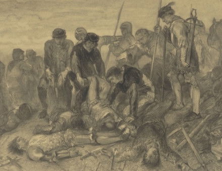 The body of Richard III, King of England, found on the battlefield of Bosworth, 1485, by Charles Rochussen, 1866. Rijksmuseum.