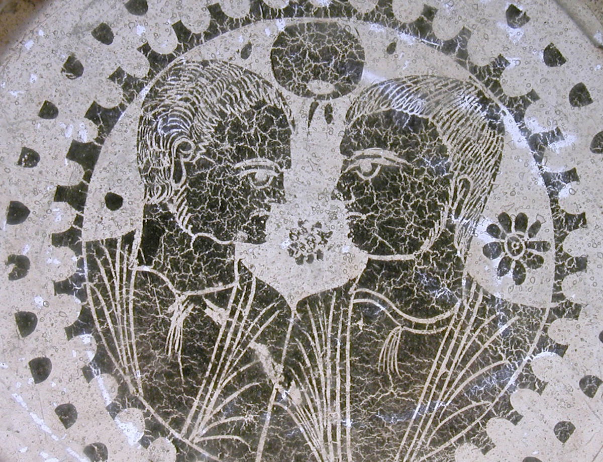 A Roman bowl base showing two male figures, c.300-400s. Metropolitan Museum of Art. Public Domain.,