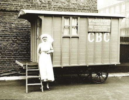 Marie Stopes’ Birth Control Clinic van, c.1920. Wellcome Collection. Public Domain.